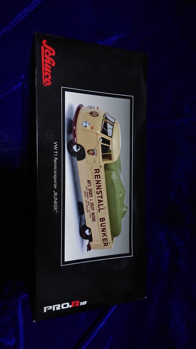 1/18 Schuco Schuco Volkswagen T1 TRANSPORTER ~ Bunker ~ Rennstall VW Volkswagen T1 модель 2 рейсинг Transporter 