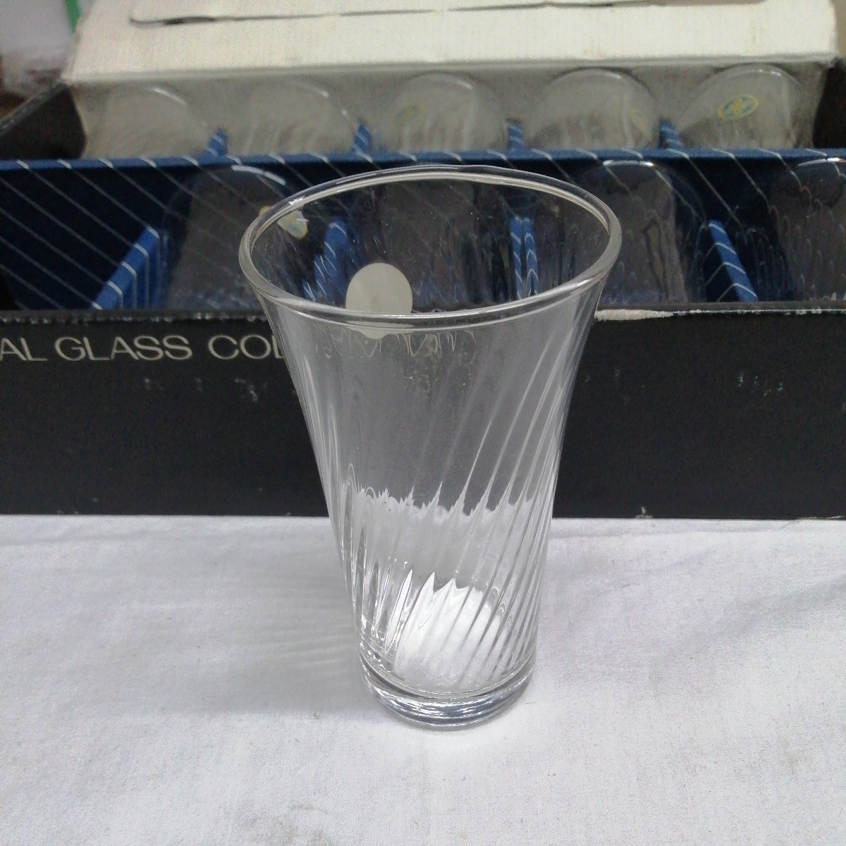 Hoya ホヤクリスタル グラスセット　ビールセット 昭和のラーメン屋 ビールグラス お冷 アンティーク (約高10×口径5.3cm) 未使用品_画像5