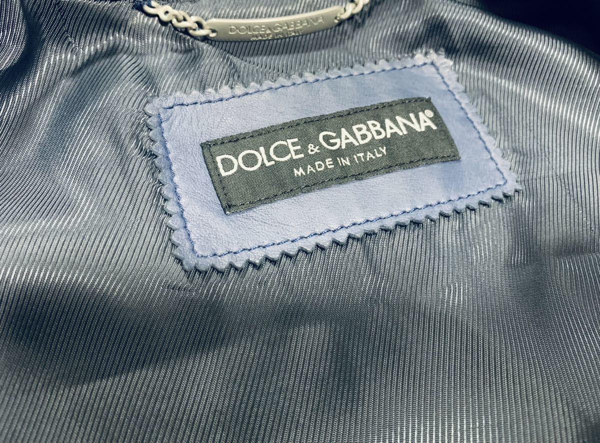 DOLCE&GABBANA ラムレザー ジャケット パーカー ブルゾン_画像4