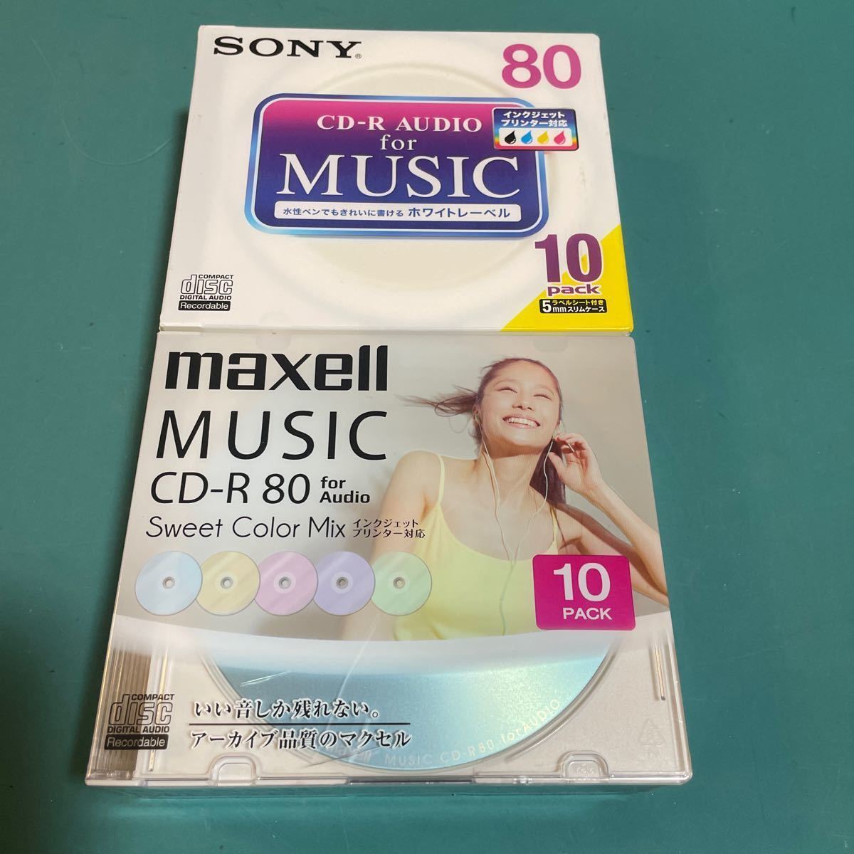 MUSIC CD-R 80 for AUDIO 音楽用CD-R SONY/maxell パッケージ傷あり_画像1