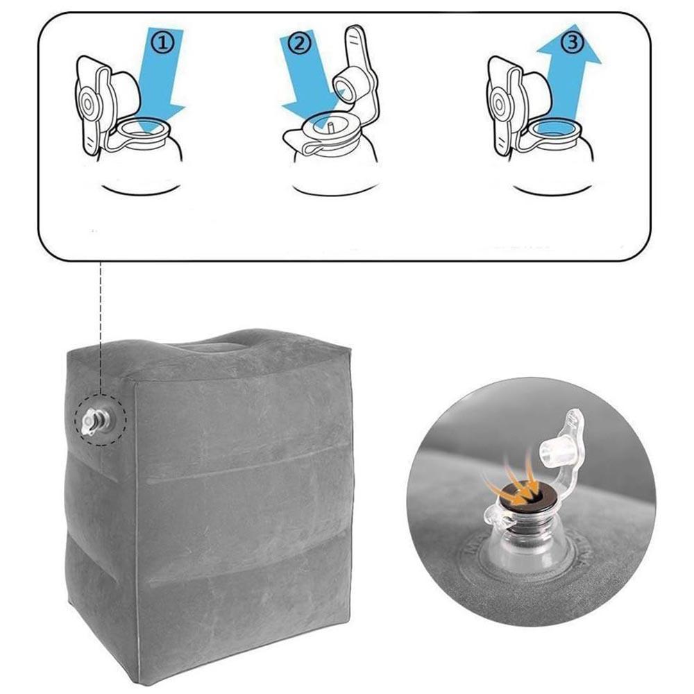 フットレスト エアー クッション 足置き 足枕 足休め 旅行 飛行機 車 デスク インフレータブル エコノミー症候群 対策 携帯しやすい_画像4