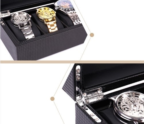送料無料 腕時計が映えるブラックインナー仕様！腕時計ケース 収納ボックス ディスプレイ 6本 鍵付き コレクション収納 ウォッチケース 黒_画像7