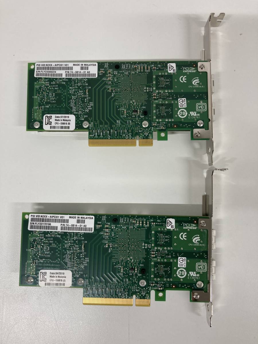 「2個セット」Intel X520-DA2 10GbE Dualport SFP+ コンバージドネットワークアダプター 、動作品_画像2