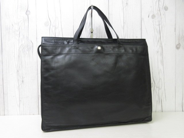 極美品 LOEWE ロエベ トートバッグ ハンドバッグ バッグ レザー 黒 A4収納可 メンズ 66782Y_画像3