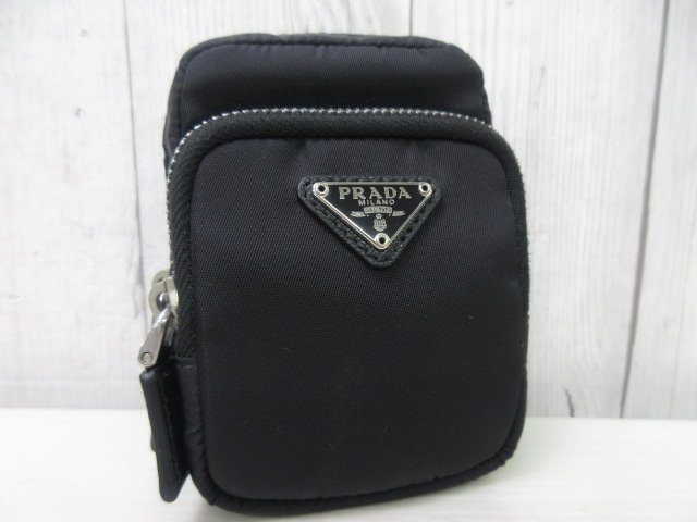 未使用展示品 PRADA プラダ テスート ミニポーチ キーケース キーリング バッグ ナイロン 黒 メンズ 66847_画像8