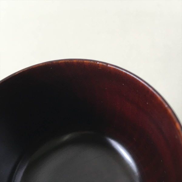 茶道具 美しい木目の木製刳り貫き棗(なつめ)と茶杓のセット 高6.6×径6.6cm 抹茶 漆器 茶器 漆塗り 無銘_画像5