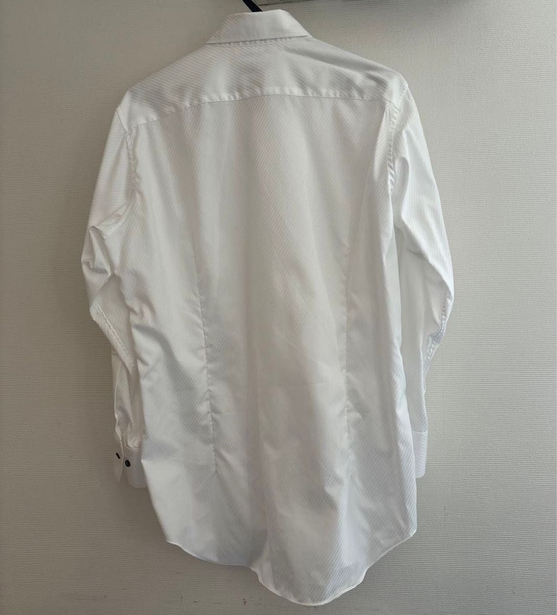 ダーバン長袖ワイシャツ　40-78 白 ストライプホワイトワイシャツ