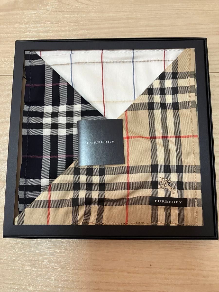 新品　BURBERRY バーバリー メンズハンカチ　男性　 箱入りハンカチ 3枚入りセット