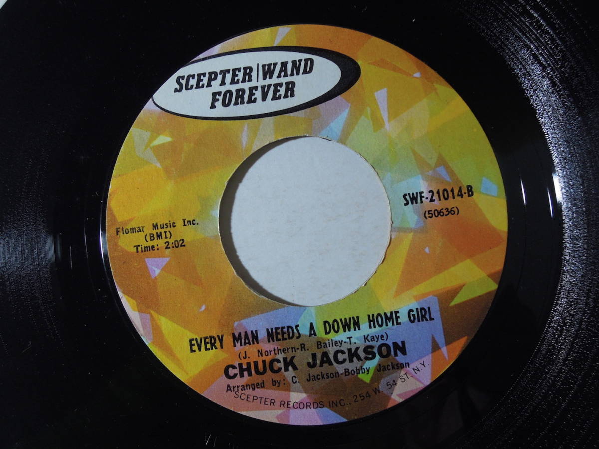 Chuck Jackson・I Wake Up Crying / Every Man Needs A Down Home Girl　US 7”_画像2