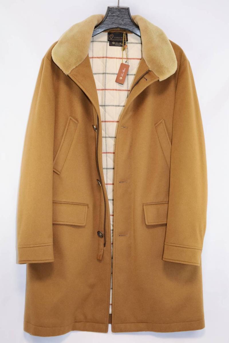 定価420万 新品 ロロピアーナ KENTON COAT VICUNA ビキューナ100% 襟部ミンクファー Mサイズ 現行モデル コート アウター _画像2