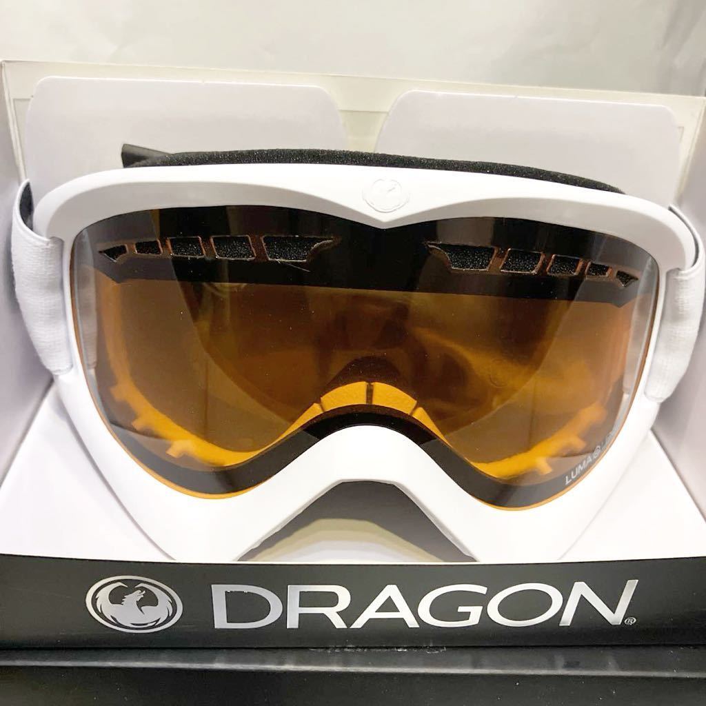 送料込●新品● DRAGON スノボゴーグル DX White C LUMALENS AMBER （VLT53%曇り）ドラゴン ゴーグル スノーボード スノボー スキー SKI_画像1