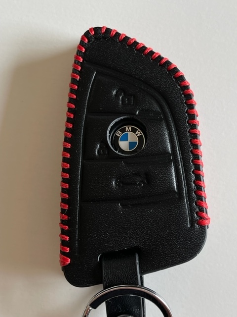 BMW Xタイプ GRスープラ 牛革ぴったりフィットケース Z4 GR supra GRスープラ スマートキーケース キーケース 黒色縫い糸赤 1_画像1