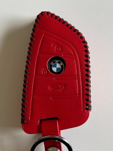 BMW Xタイプ GRスープラ 牛革ぴったりフィットケース Z4 GR supra GRスープラ スマートキーケース キーケース 赤色縫い糸黒 1