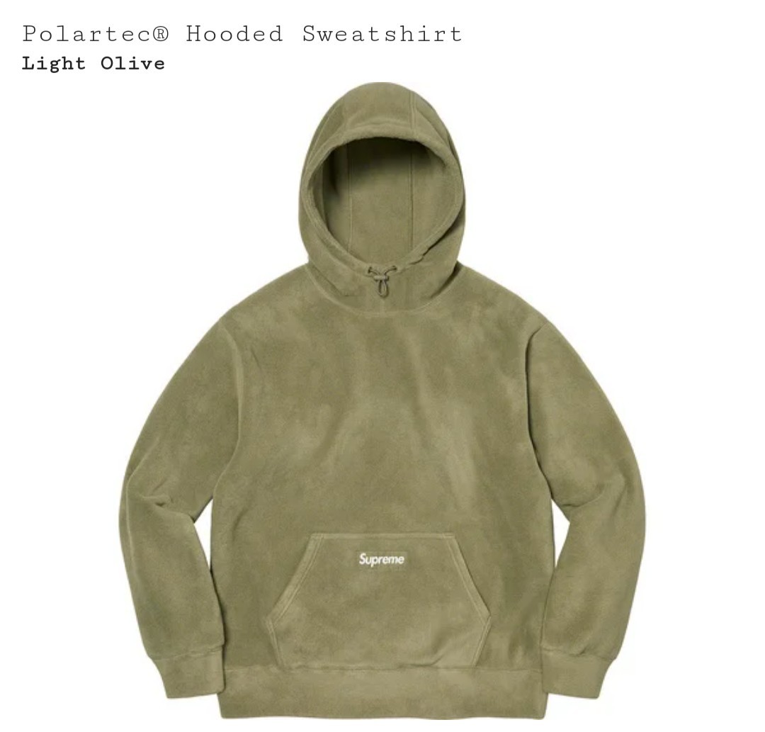 Supreme Polartec Hooded Sweatshirt　Light Olive　XL　xlarge ポーラテック　フーディー　スエットシャツ　オリーブ　フリース