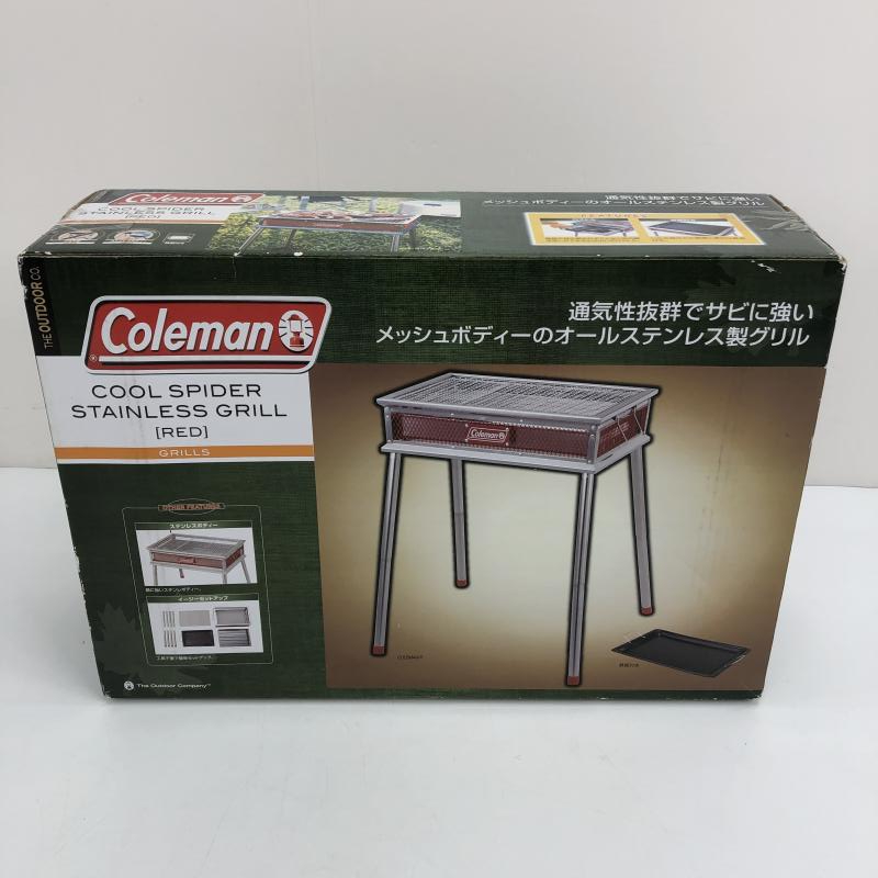 【中古】Coleman コールマン　クールスパイダーステンレスグリル レッド[240024444940]