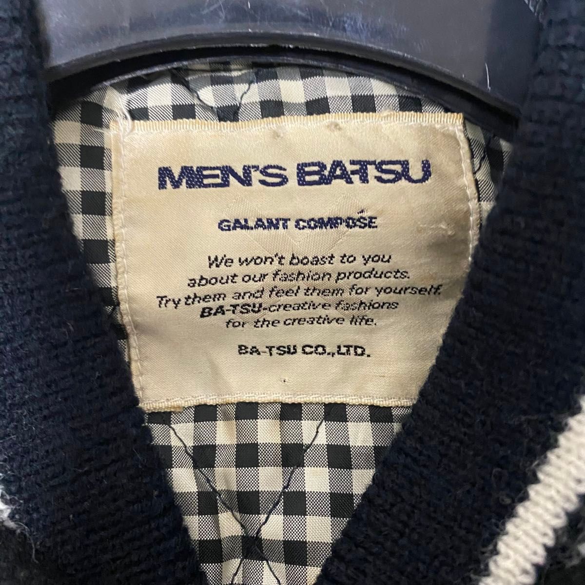 MEN'S BA-TSUメンズバツ スタジャン ウール レザー ブラック黒 MEN'S BA-TSUメンズバツ スタジャン ウール レザー ブラック黒