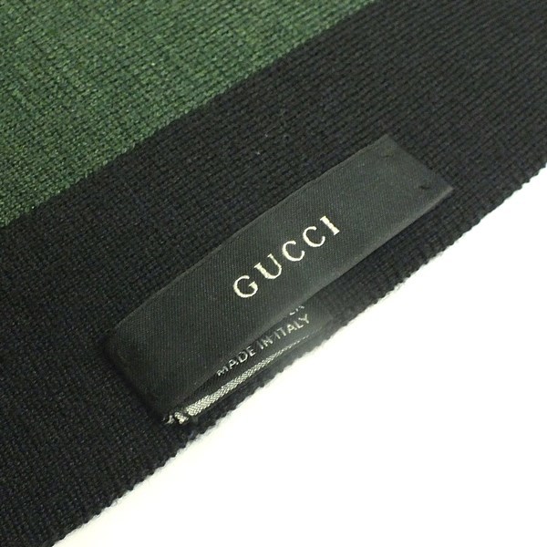 GUCCI グッチ シェリーライン ウェブストライプ マフラー 【送料無料】【質屋 かんてい局横浜港南店】中古品 used　AB_画像3