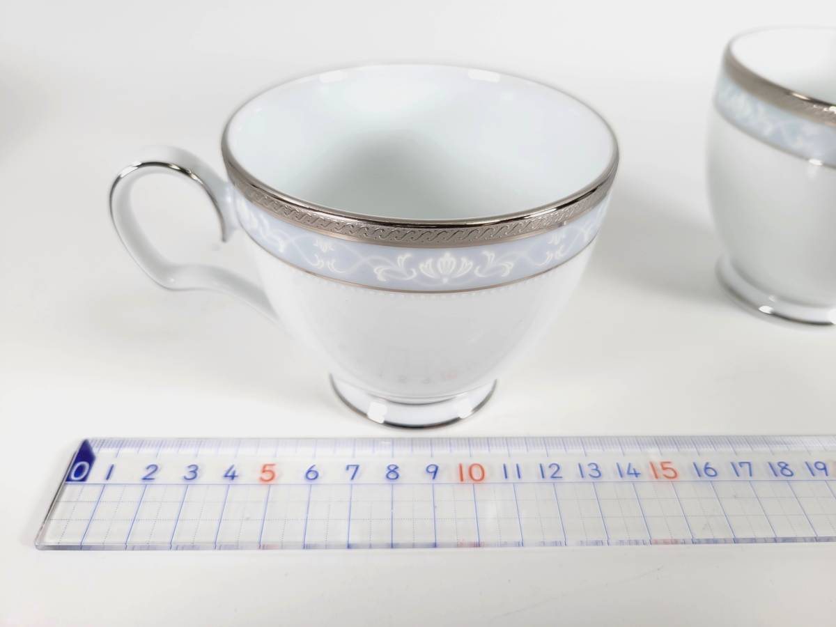 【長期保管・美品】Noritake（ノリタケ）　ハンプシャープラチナ ティーカップ　珈琲カップ　２個　西洋磁器