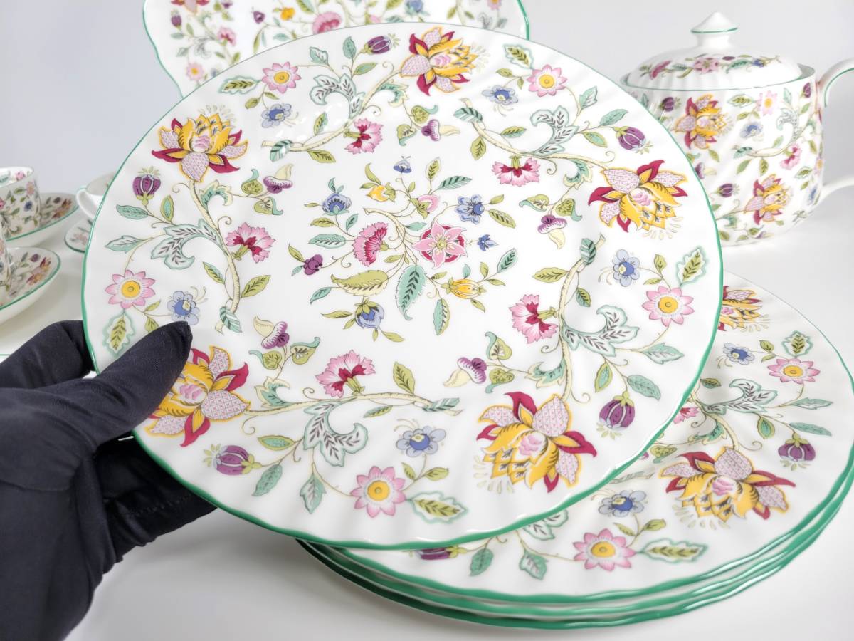 【長期保管品・超美品】MINTON HADDON HALL ミントン ハドンホール ティーポット クリーマー シュガー カップ＆ソーサー 大皿 まとめ_画像8