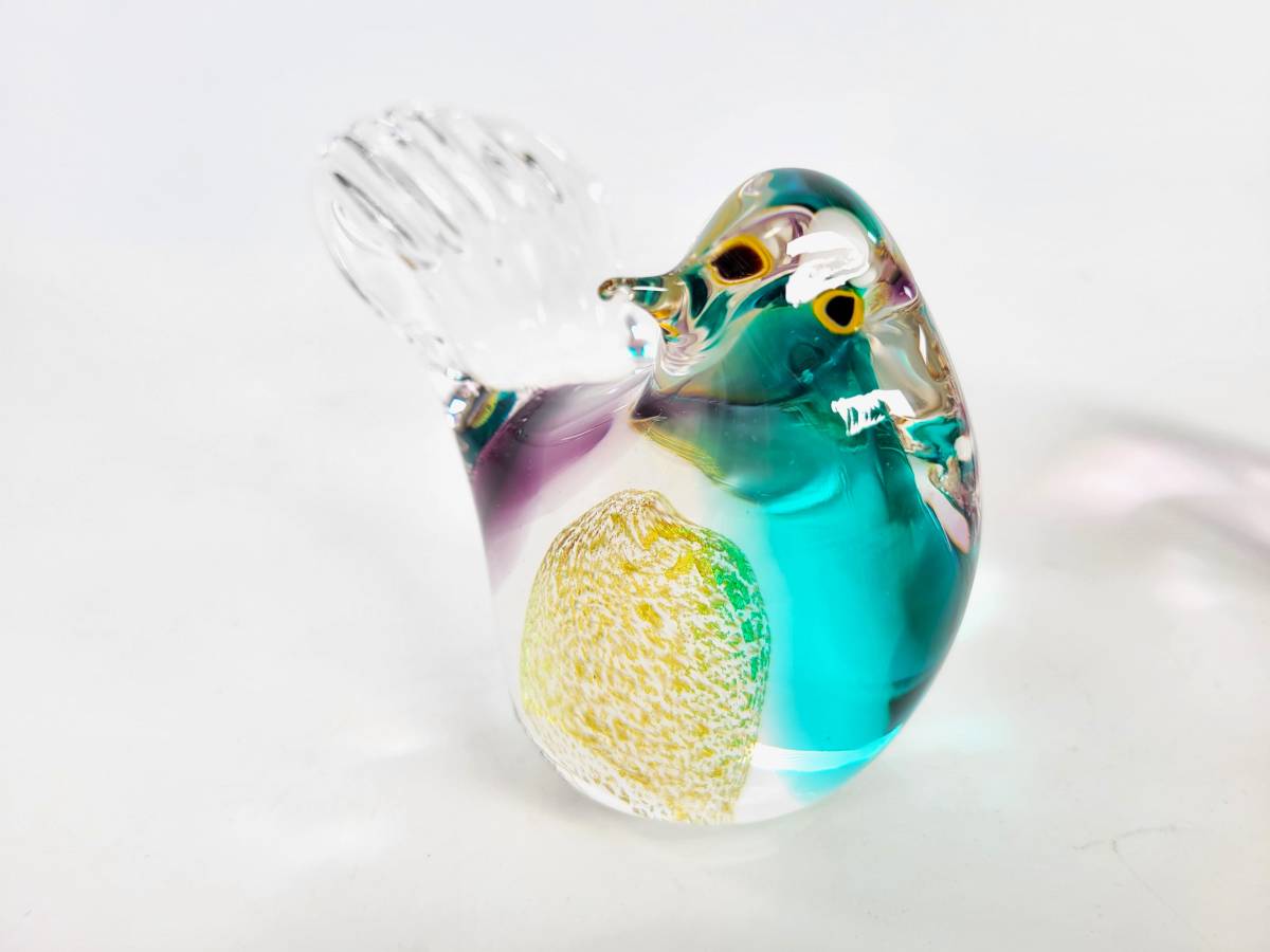 正規品販売! 長期保管品・美品】Multi Glass 置物 ペア 鳥 マルティグラス 工芸ガラス