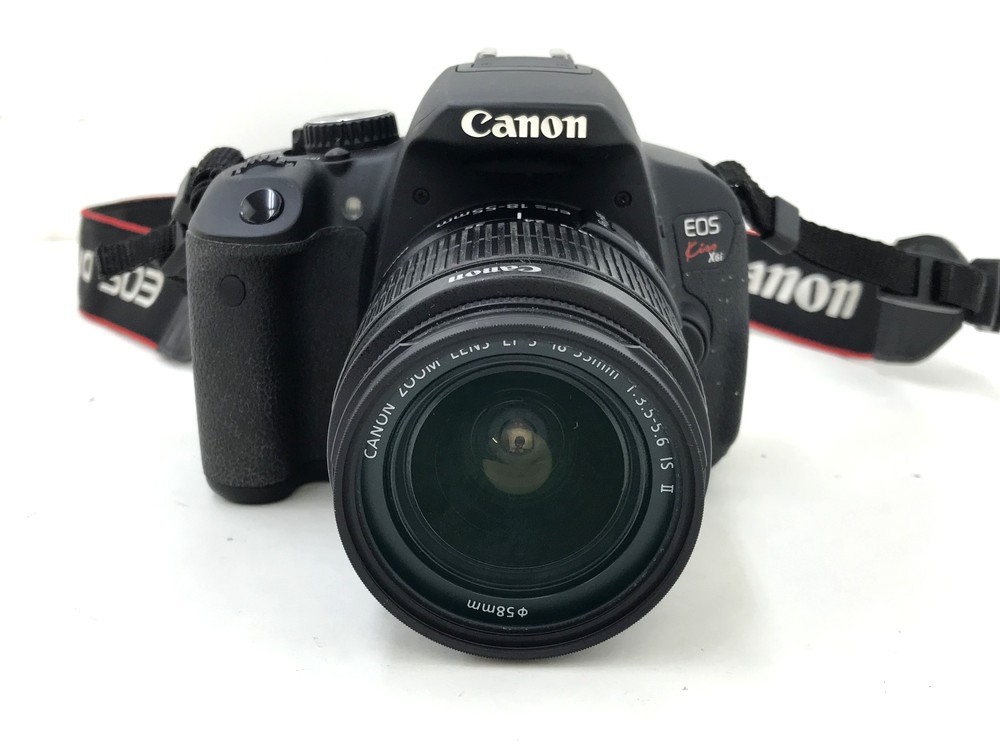 ●【同梱不可】【60】中古品 Canon EOS kiss X6i デジタル一眼レフカメラ EF-S 18-55mm 1:3.5-5.6 IS II 現状品 ※レンズ後玉内部汚れ有_画像2