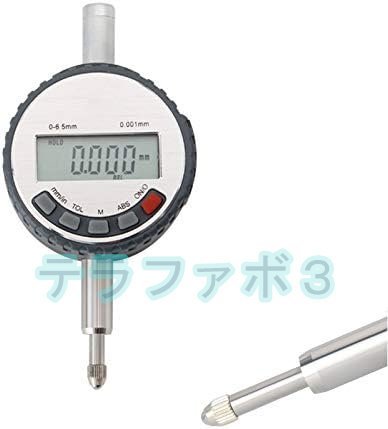 デジタルダイヤルゲージ 測定範囲0-6.5mm 精度0.001mm 平面度/平行度/直角度/偏芯測定に (デジタル式)_画像1