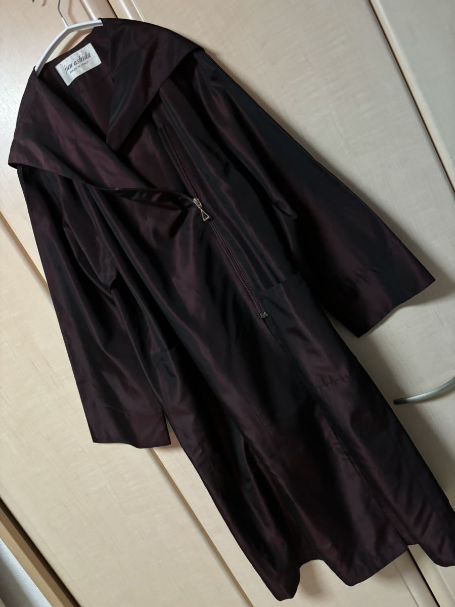 極美品 jun ashida ジュンアシダ イタリア製 高級ロングコート 大きいサイズ44_画像1