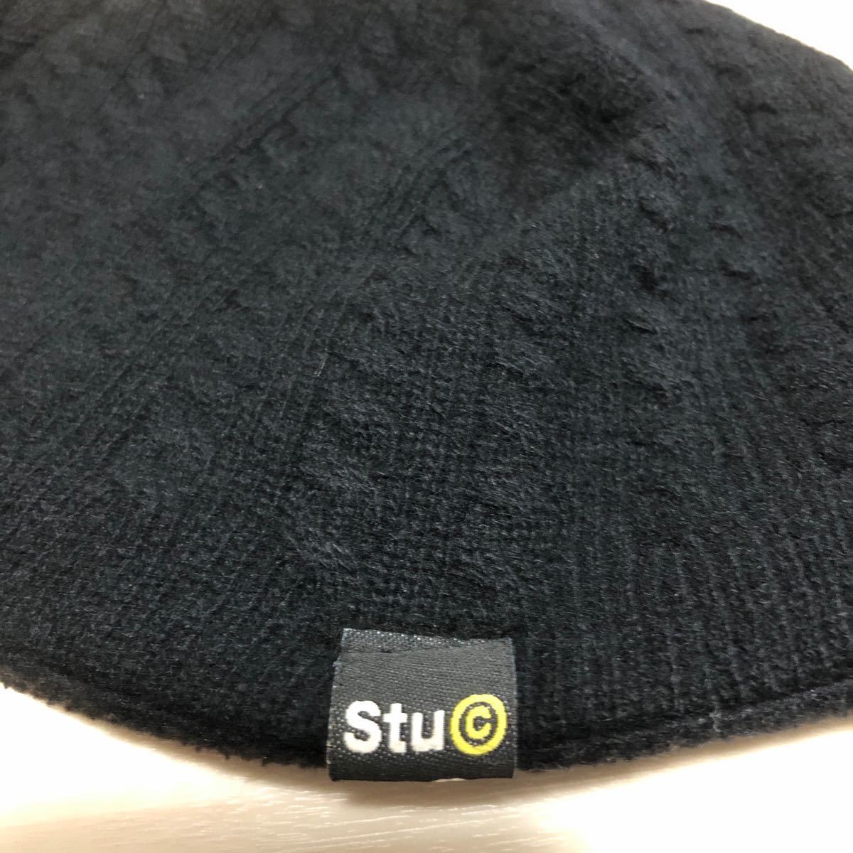 stussy ステューシー ニットキャップ ワッチキャップ ビーニー フリース 90s vintage old stussy ブラック 黒 ニット帽 帽子 _画像4