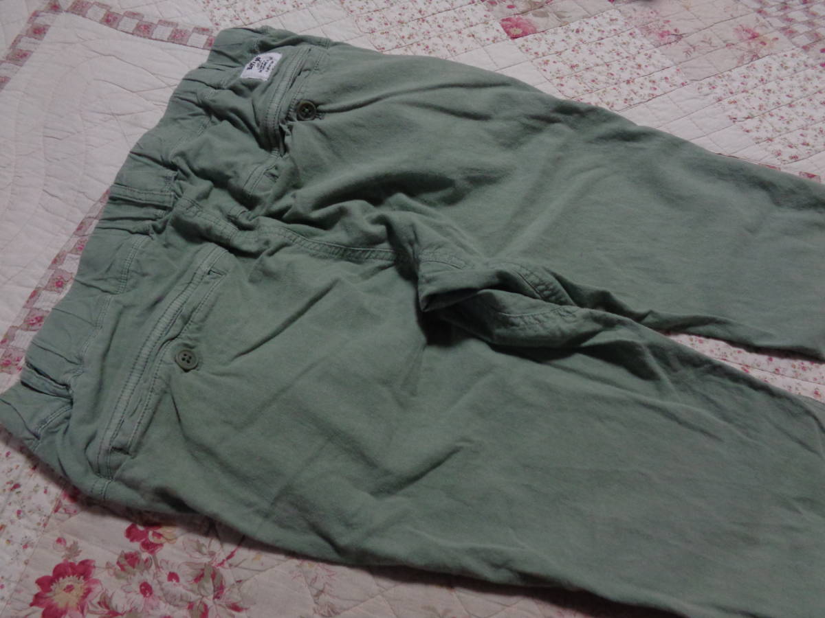 linen flax 43%/ postage 230 jpy /2 size /BAYFLOW Bay flow / chino pants / stretch Easy pants / ankle pants / khaki / green 