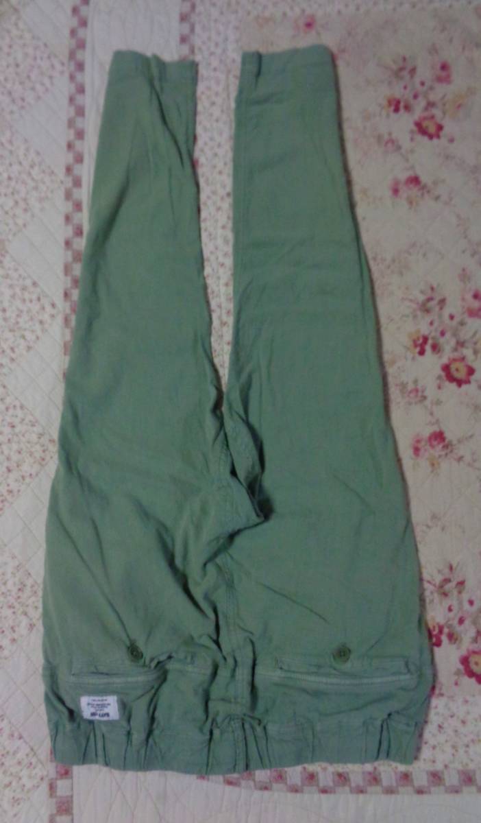 linen flax 43%/ postage 230 jpy /2 size /BAYFLOW Bay flow / chino pants / stretch Easy pants / ankle pants / khaki / green 
