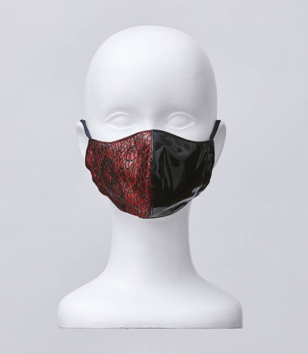 [ price cut ] Sune -k(.) pattern . enamel. fashion mask red / black M( enamel lining attaching ). pattern V series made in Japan 