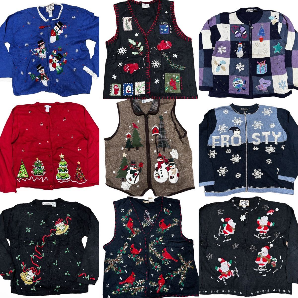 同梱可　美品　ビンテージ　クリスマスセーター　アグリーセーター　9枚セット/USA古着セット ベール　_未洗いですが美品のセットです。