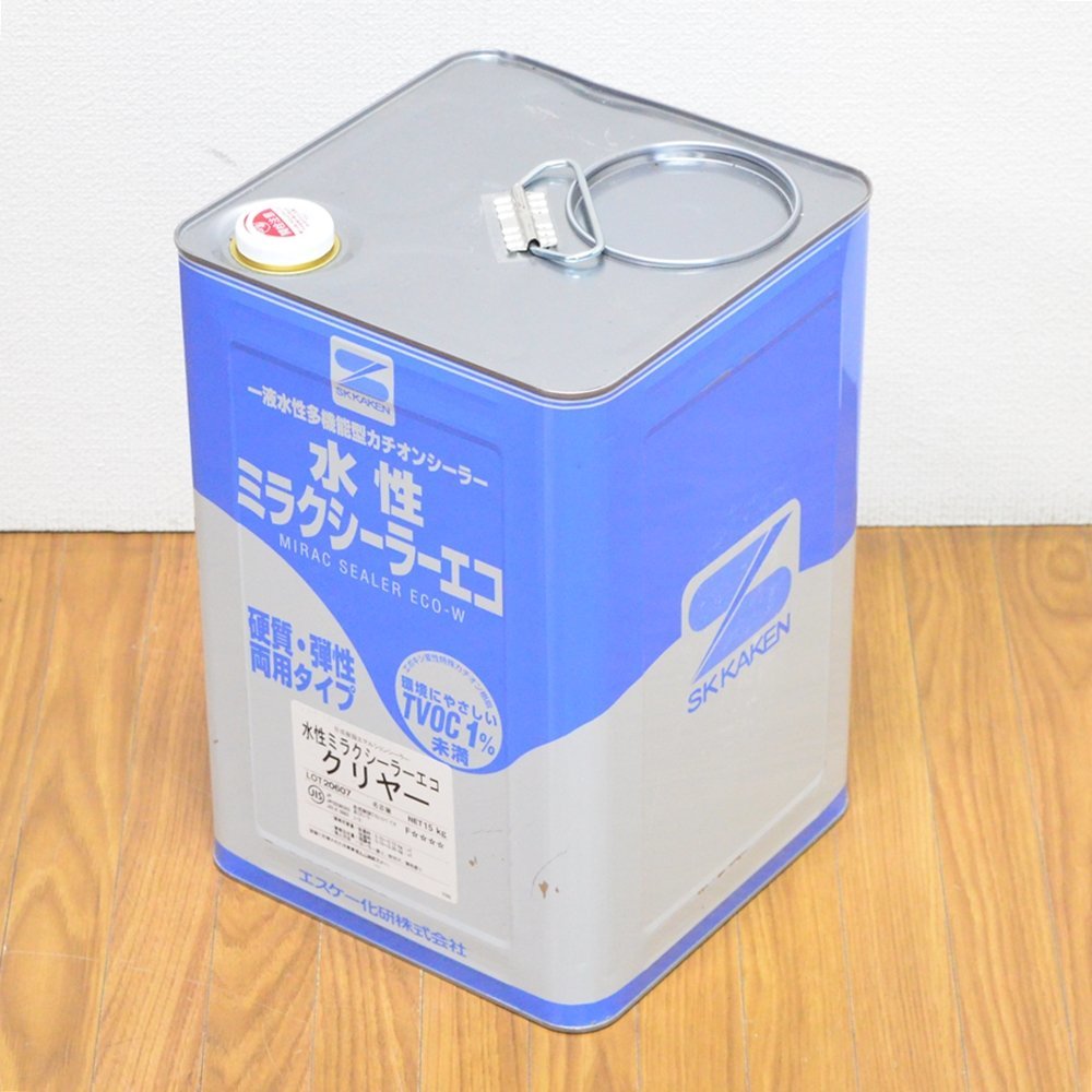 新品 エスケー化研 塗料 水性ミラクシーラーエコ クリヤー 15kg 硬質・弾性両用タイプ 防かび・防藻性 ペンキ SK KAKEN_画像3