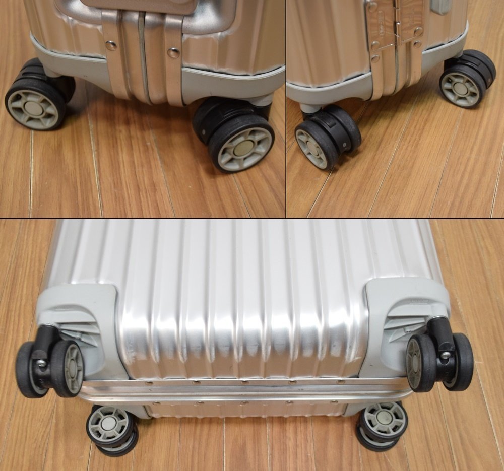 良好 RIMOWA リモワ トパーズ 容量32L キャリーケース 9205200410 シルバー ジェラルミン 外寸W40×D20×H55cm TOPAS_画像9