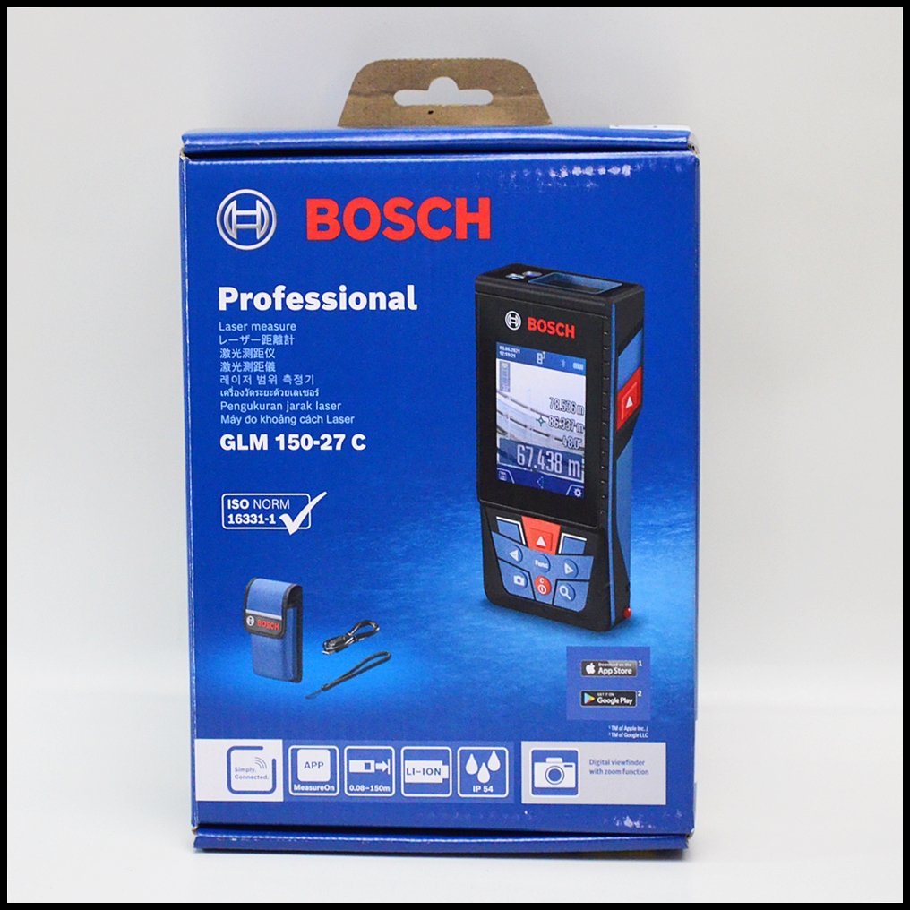 新品 BOSCH レーザー距離計 GLM150-27C Professional レッドレーザー 測定範囲0.08-150.00m ボッシュ_画像1