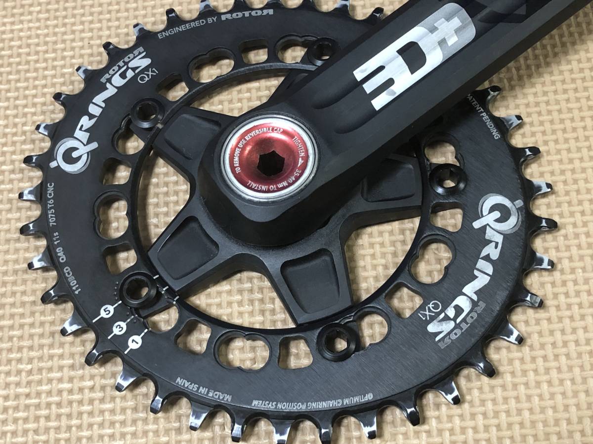 ☆ ROTOR 3D＋ 175mm 30φ & Q RINGS QX1 40T 11s 軽量 中古☆_画像2