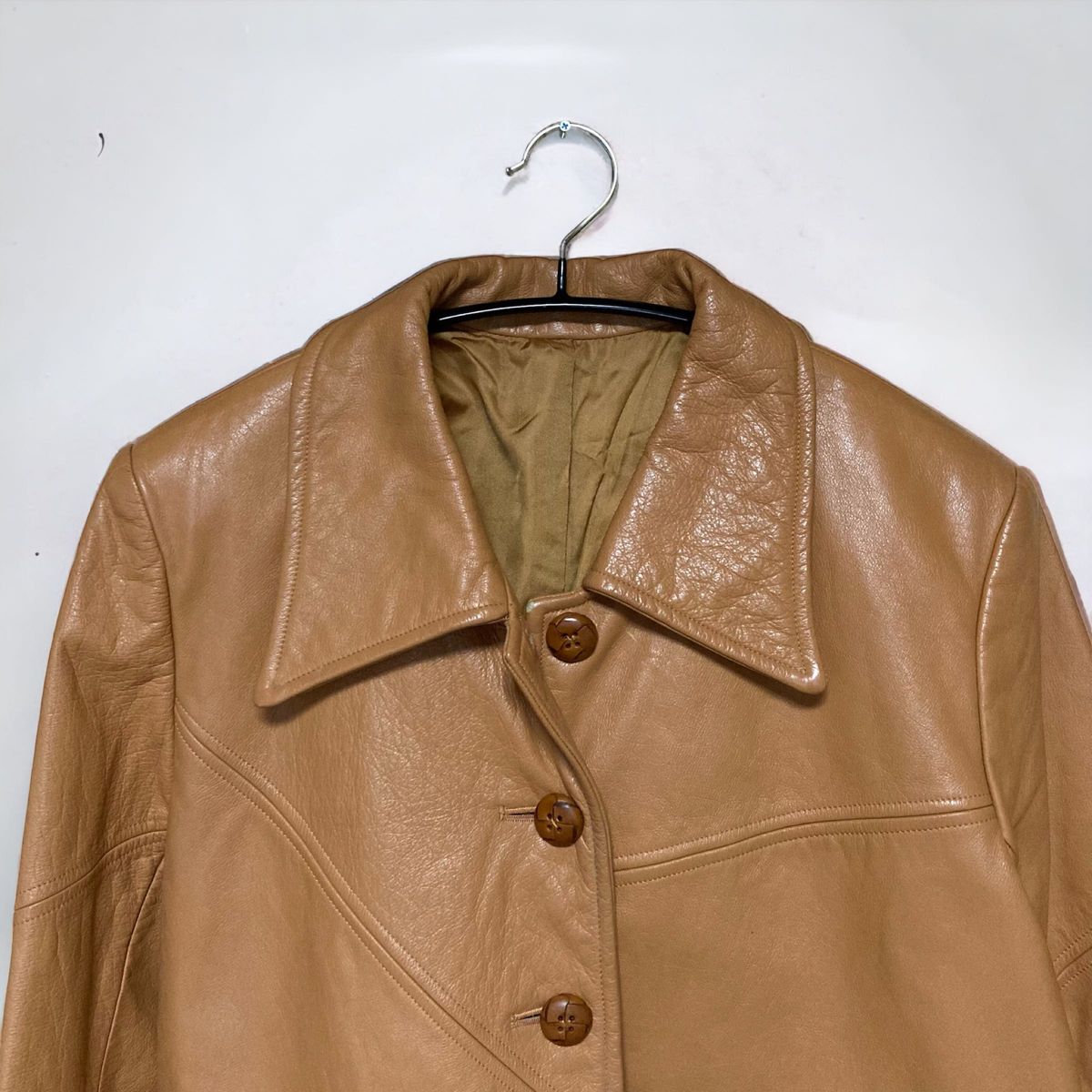 レザー ジャケット レディース M ライトブラウン キャメル 革調 レザー ジャケット レディース M ライトブラウン キャメル 革調