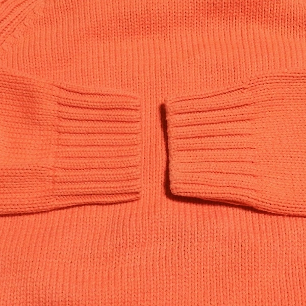 H&M クラシック 厚手 コットン ラグラン ニット セーター オレンジ S 美品_画像6
