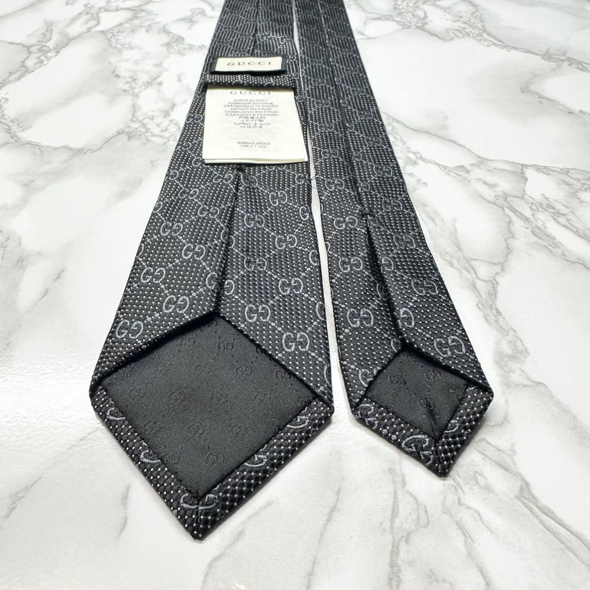 ✨タグ付✨ 現行 定番 GUCCI ネクタイ シルク100% GG柄 蜂 刺繍- ✨タグ付✨ 現行 定番 GUCCI ネクタイ シルク100% GG柄 蜂 刺繍-