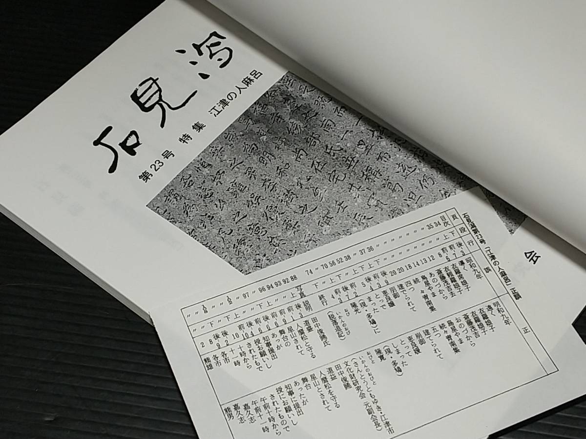 【古書】正誤表付「石見潟 第23号 特集：江津の人麻呂」2005年 江津市文化財研究会刊/依羅娘子/万葉集/萬葉集/柿本人麻呂/絶版/貴重資料_画像2