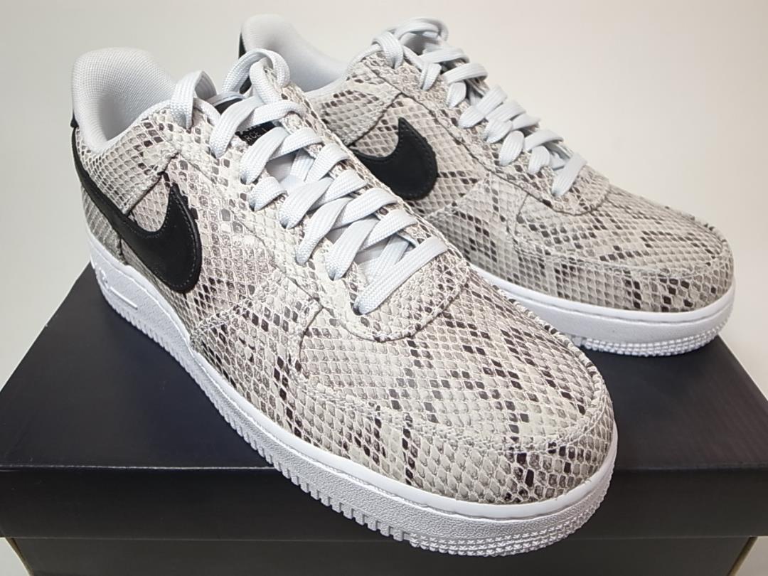 【送料無料】NIKE AIR FORCE 1 '07 PRM 26.5cm US8.5新品エアフォース スネークスキンSNAKE  SNAKESKINヘビ柄 蛇 白蛇x黒アニマルBQ4424-100