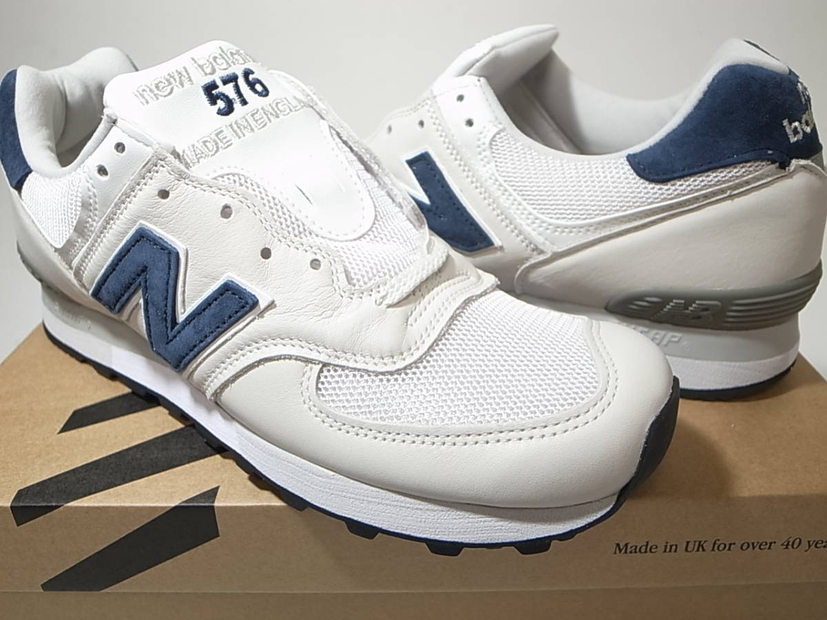 【送料無料 即決】NEW BALANCE UK製 OU576LWG 27.5cm US9.5 新品 35周年記念 復刻 オフホワイトxホワイトxネイビー白x紺 英国製イギリス製_画像1