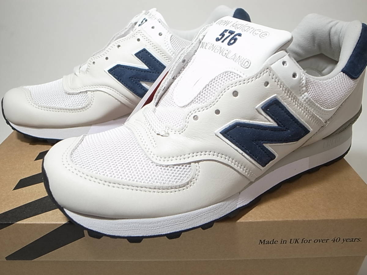 【送料無料 即決】NEW BALANCE UK製 OU576LWG 27.5cm US9.5 新品 35周年記念 復刻 オフホワイトxホワイトxネイビー白x紺 英国製イギリス製_画像4