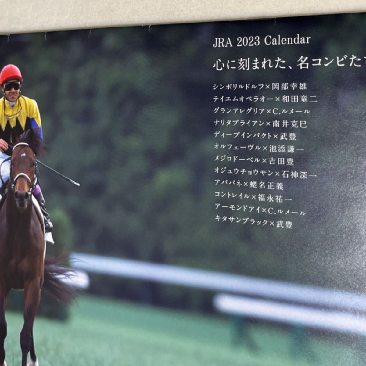 JRA 2023 カレンダー　心に刻まれた、名コンビたち。