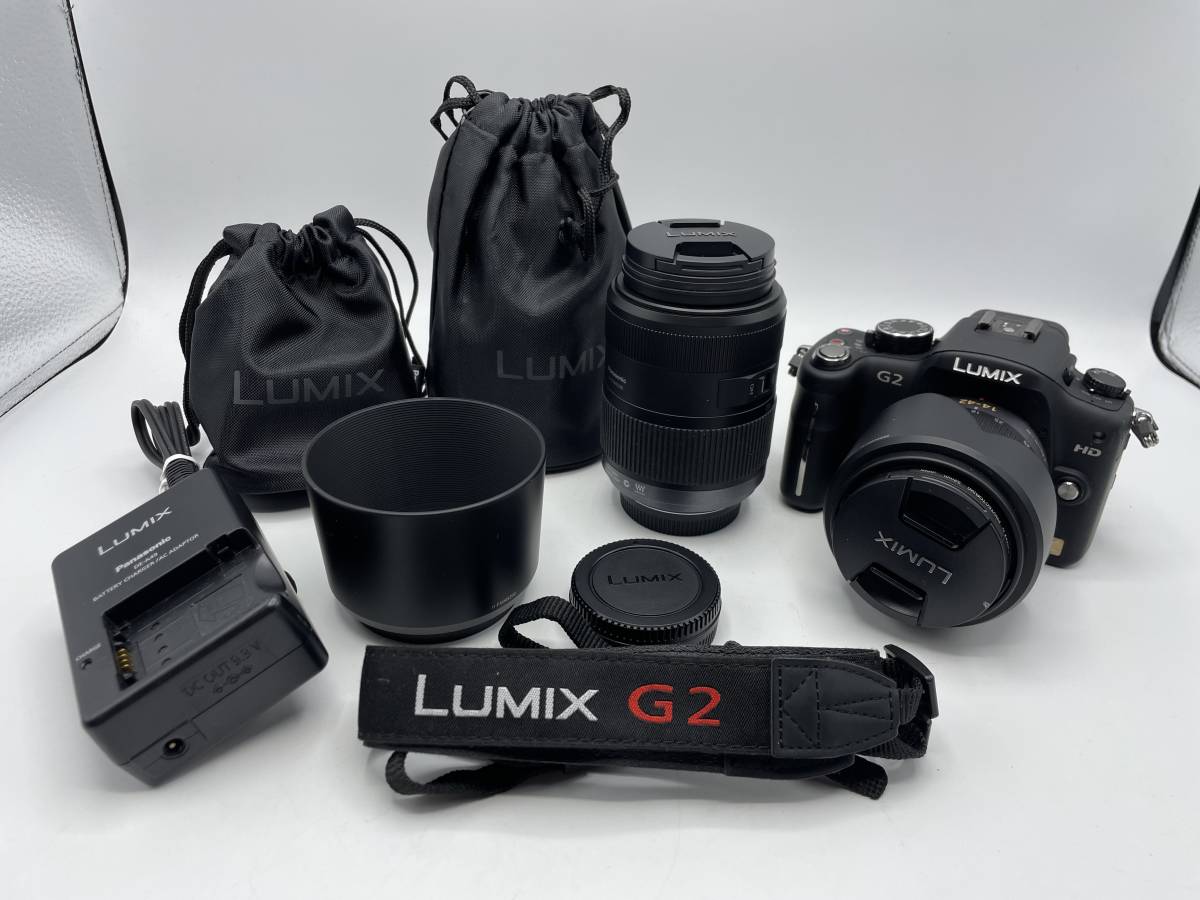 Panasonic / パナソニック LUMIX G2 / 1:3.5-5.6 14-42mm / 1:4-5.6 45-200mm / 充電器・使用説明書付【ANN033】_画像1