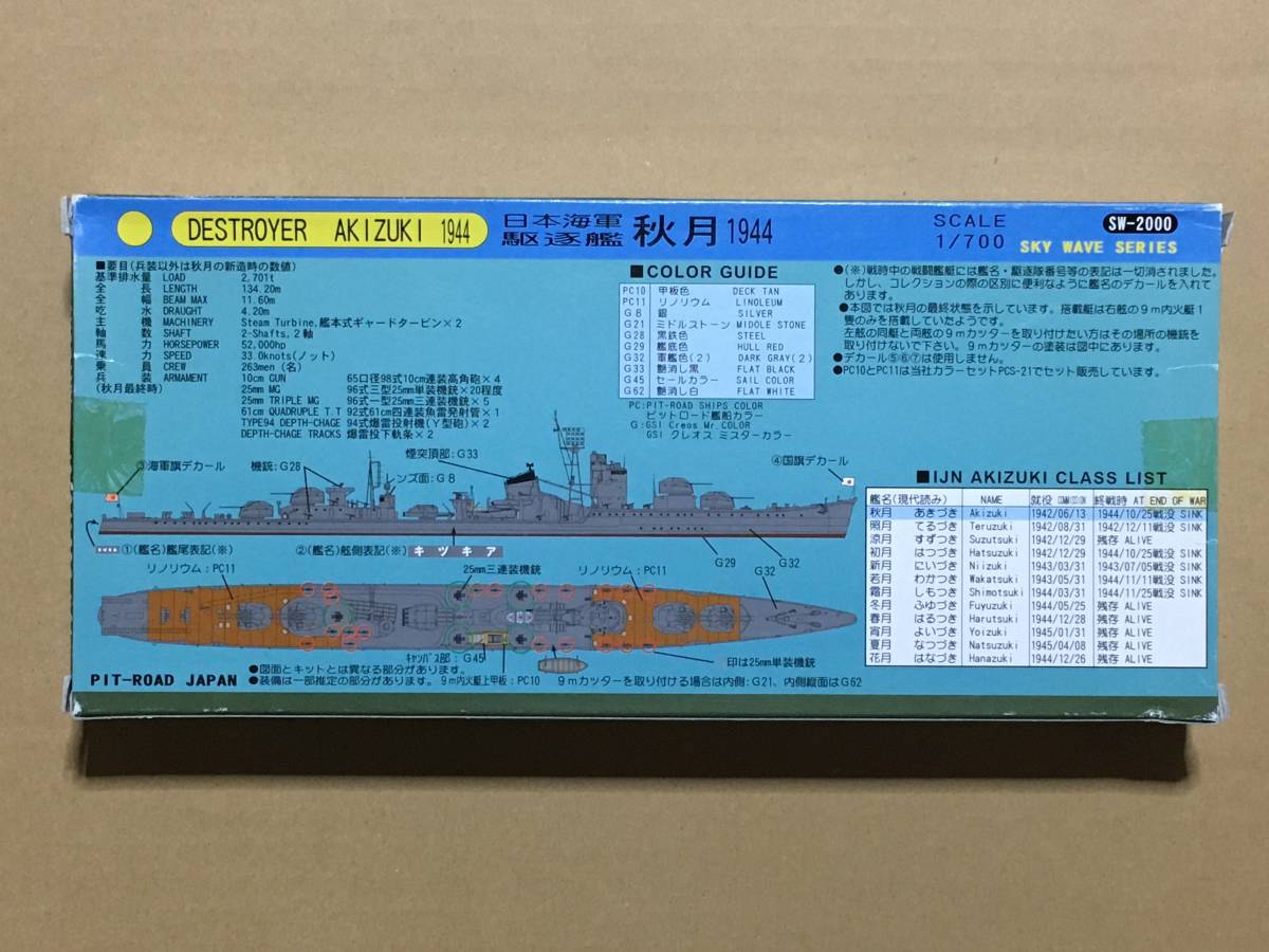 ピットロード 1/700 日本海軍秋月型駆逐艦　秋月（1944）_画像2