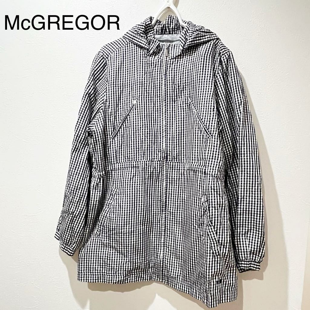 T■McGREGOR マックレガー マウンテンパーカー ギンガムチェック アウター レディース サイズ11号 パーカー ネイビー ウィンドブレーカー_画像1