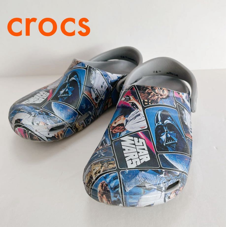 T■crocs クロックス スターウォーズ STARWARS M5W7 サイズ23.0㎝ 靴 女性 柄 ブルー/グレー 軽量 クラシック サンダル デザイン スライド_画像1