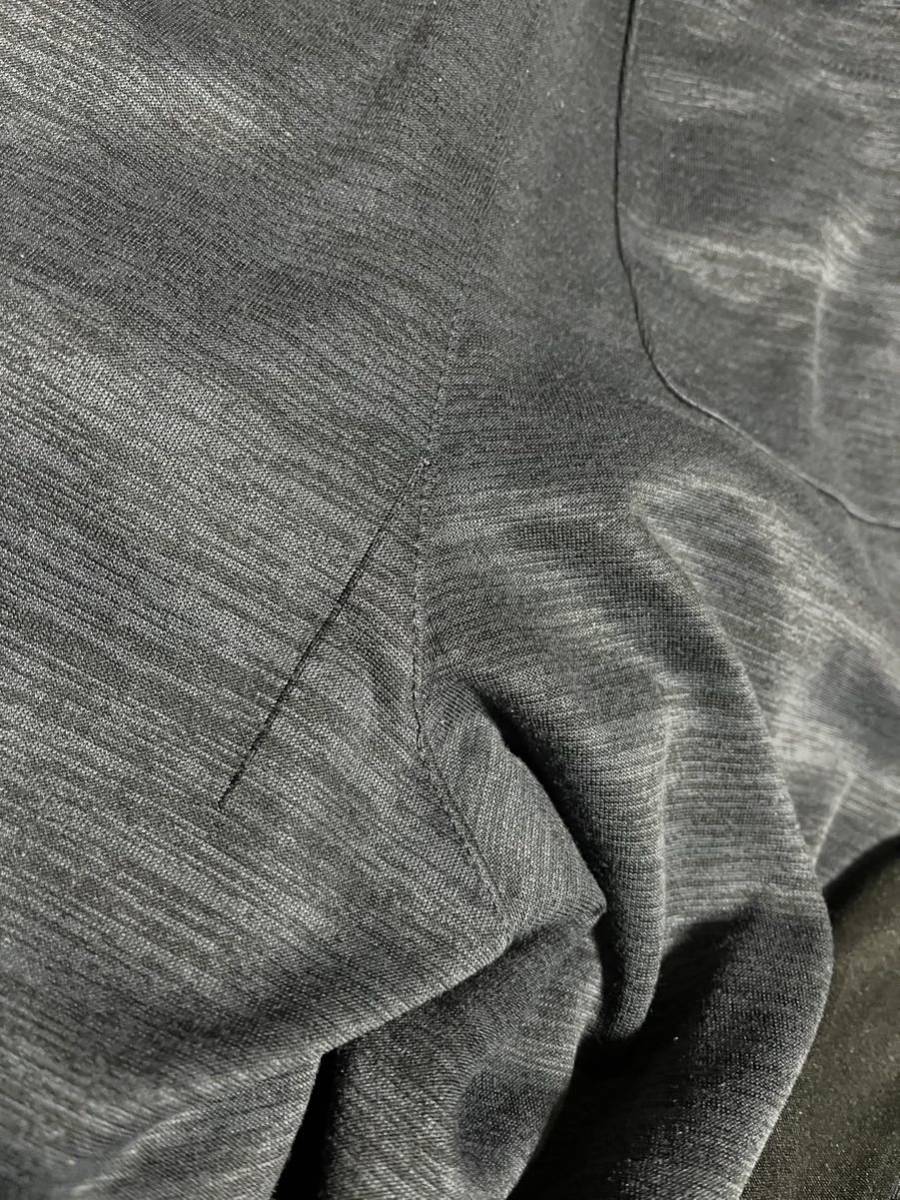TULTEX胸ポケット黒、グレー柄入り、ロゴグレー、シルバー、ゴム紐蛍光色オレンジ、ストレッチ上下セット　サイズＭ_画像9