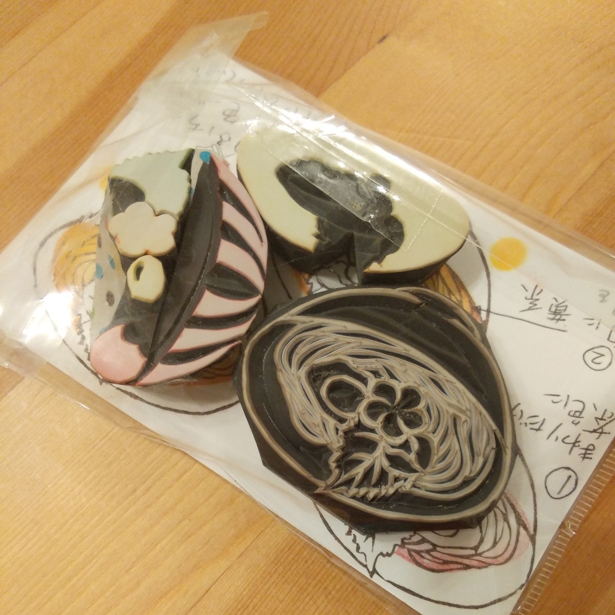 消しゴムはんこ はんこ 中古 スタンプ ハンドメイド　年明けうどん　うどん　_画像4